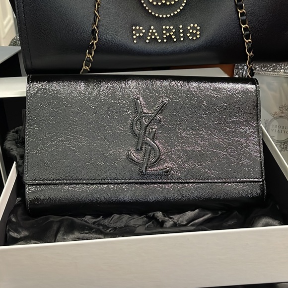 Belle De Jour Black Patent Leather clutch YSL - Picture 6 of 8